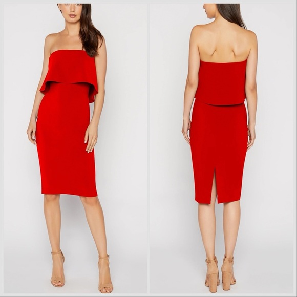 NWT LIKELY Driggs Strapless Dress in Scarlet Red Sz 10 - Picture 1 of 14